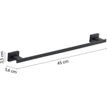 Atena Havluluk, Uzun, 45 cm - Mat Siyah