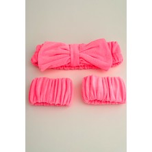 Modex Fiyonk Havlu Saç Bandı ve Bileklik Seti Spa-Makyaj-Cilt Bakım-Yüz Yıkama Saç Bandı