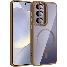 Galaxy S24 Plus Kılıf Standlı ve Kamera Lens Hediyeli M-Safe Şarj Özellikli Znth Etro Kapak - Lacive