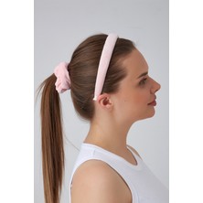 Havlu Kumaş Düz Spa Makyaj Kadın Taç 1 Adet Lastik Toka Seti