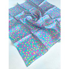 Belli Tivil Saf İpek Eşarp 4042 - 84 Mint Yeşili Karışık Desen