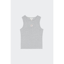 Calvin Klein Jeans A - Woven Label 2x2 Cotton Rıb T Kadın Gri Bluz LV047C201G-P79