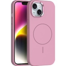 iPhone 14 Kılıf M-Safe Şarj Özellikli Metal Kamera Çerçeveli Mbtk Edi Silikon Kapak - Lila