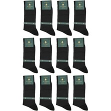 Siyah Nokta Desen Ultra Lüks 12'li Merserize Erkek Çorap CRP400