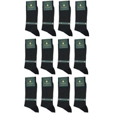 Siyah Baklava Desen 12'li Ultra Lüks Merserize Erkek Çorap CRP330