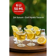 6 Adet Şık Ayaklı 50 ml Tekila & Tatlı Bardağı
