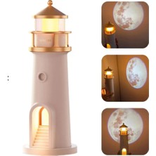 LED Deniz Feneri Ay Lambası Projektör Gece Lambası, Ay Işığı Projeksiyon Gece Lambası