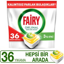 Fairy Hepsi Bir Arada Bulaşık Makinesi Deterjanı Kapsülü Limon Kokulu 36 Yıkama