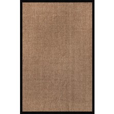 Saraz Halı 0503-SIYAH Kumaş Bordür Sisal Halı Kilim Hav Toz Vermez Kolay Temizlenen Hasır Kilim