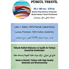 Püskül Lüks Müslin Plaj Havlusu Peştemal, 100% Pamuk Yüksek Kaliteli Yumuşak Çabuk Kuruyan Müslin Havlu