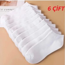 6 Çift Sevimli Beyaz Desenli Kadın/kız Çorap Dikişli Ayak Bileği Düşük Kesim Genç Çorabı  36-40