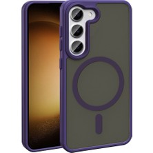 Galaxy S24 Fe Kılıf M-Safe Şarj Özellikli Mat Arka Yüzey Gkm Sio Kapak - Derin Mor