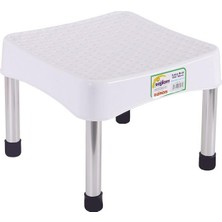 Mandella Sağlam Plastik Rattan Alüminyum Ayak Mini Tabure (2 Adet)