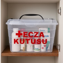 Deembro Ecza Kutusu 14lt Ev Için Organizer Ilaç Saklama Kabı Büyük Boy Üsten Tutmalı Kilitlenebilir Klipsli 14 Lt büyük boy