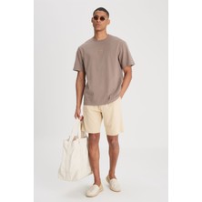 Lee L22200155 Kahverengi Lose Fit Bisiklet Yaka Erkek %100 Pamuklu T-Shirt