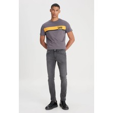 Lee L211034003 Antrasit Erkek Luke Slim Fit Dar Kesim Normal Bel Daralan Paça Esnek Kot Pantolon
