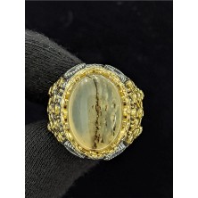 Yaşam Ağacı Modelli  Oval Yemen Akik Taşlı 925 Ayar Erkek Gümüş Yüzük