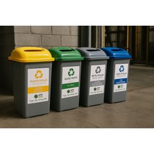 Deembro 4 Adet * 50 Lt Plastik Cam Metal Kağıt Için Plastik Sıfır Atık Kutusu Geri Dönüşüm Kutusu Toplama büyük boy