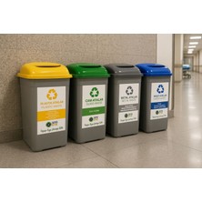 Deembro 4 Adet * 50 Lt Plastik Cam Metal Kağıt Için Plastik Sıfır Atık Kutusu Geri Dönüşüm Kutusu Toplama büyük boy