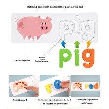 HuangZhaoY Ahşap Çocuk Erken Eğitim Kelime Oyunları Ingilizce 26 Harf Bilişsel Anaokulu Aydınlanma Oyuncakları Puzzle Yapboz (Yurt Dışından)