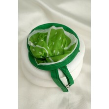 Yeşil Limon Dilimi Desen Katlanabilir Yuvarlak Yelpaze (21*21)