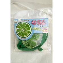 Yeşil Limon Dilimi Desen Katlanabilir Yuvarlak Yelpaze (21*21)