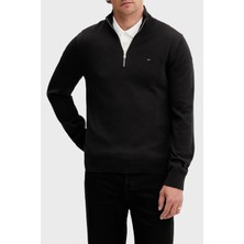 Tommy Jeans Pamuklu Slim Fit Yarım Fermuarlı Dik Yaka Kazak Erkek Kazak DM0DM21654 Bds