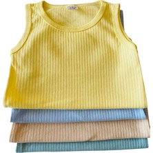 Büyük Boy Çocuk Çıtçıtlı Body 3-4-5-6 Yaş Çocuk Body (4 Adet) Pamuklu Kalın Askılı Iç Atlet