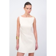 adL Moda Tutkusu Kolsuz Saten Elbise