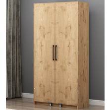  Serra Tam Açılır 2 Kapaklı Erzak Dolabı Çok Amaçlı Dolap Meşe