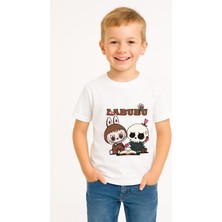 Labubu Karakter Baskılı Çocuk Tişörtü Pamuklu, Renkli Seçenekli Erkek Yazlık Kısa Kollu T-Shirt