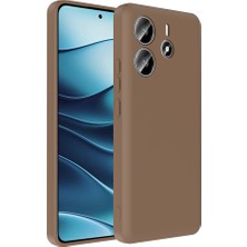Redmi Note 14 4g Kılıf Kamera Korumalı Kartlık Hazneli Tdom Vitra Kapak - Kahverengi