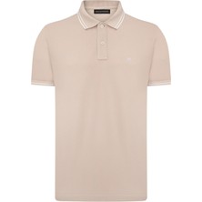 Erkek Bej Polo Yaka, Serin Tutan, Hızlı Kuruyan, Pamuklu, Polo Kıvrılmaz Yaka T-Shirt