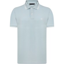 Erkek Mavi Polo Yaka, Serin Tutan, Hızlı Kuruyan, Pamuklu, Polo Kıvrılmaz Yaka T-Shirt