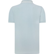 Erkek Mavi Polo Yaka, Serin Tutan, Hızlı Kuruyan, Pamuklu, Polo Kıvrılmaz Yaka T-Shirt