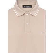 Erkek Bej Polo Yaka, Serin Tutan, Hızlı Kuruyan, Pamuklu, Polo Kıvrılmaz Yaka T-Shirt
