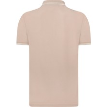 Erkek Bej Polo Yaka, Serin Tutan, Hızlı Kuruyan, Pamuklu, Polo Kıvrılmaz Yaka T-Shirt