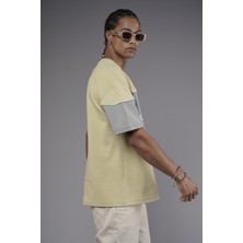 Bisiklet Yaka Garnili Biye Detaylı Oversize Unisex Tişört