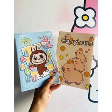 Labubu Capybara Kapibara 2 Adet 1 Ortalı Çizgili Defter