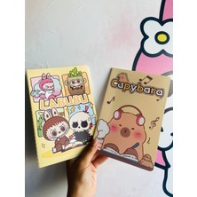 Labubu Capybara Kapibara 2 Adet 1 Ortalı Çizgili Defter