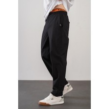 Regular Kalıp Beli Lastikli Erkek Jogger Siyah Pantolon