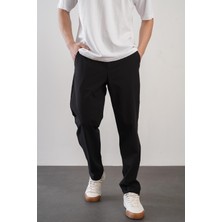 Regular Kalıp Beli Lastikli Erkek Jogger Siyah Pantolon