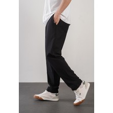 Regular Kalıp Beli Lastikli Erkek Jogger Siyah Pantolon