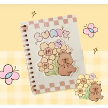 Capybara Kapibara Eğlenceli Sayfalar Çizgili Spiralli Defter A5 Anime Okul Kırtasiye Ofis Hediye