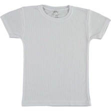 1/4 Yaş Fitilli Beyaz Kısa Kol Body Beyaz