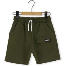 Desıgn Baskılı Cepli Erkek Şort Haki