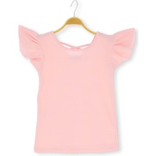 Kol Fırfırlı 36/1 Interlok Kız Tshırt Pudra