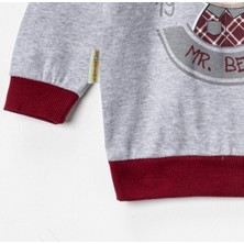 Tontiny Baby Penye Ekose Alt Melanj Üst Pijama Takımı 9-18 Ay %100 Pamuk (Tam Kalıp)