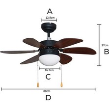 VANTİ-KCF280-AVİIZELİ Ahşap Vantilatör 60 Watt Sptgl