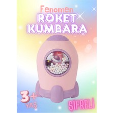 Büyük Boy Şifreli Işıklı Roket Kumbara – Uzay Temalı Çocuk Para Kasası (17X10 Cm)